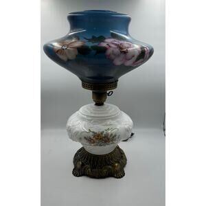 Vintage Hurricane Milk Glass Lamp 1960’s